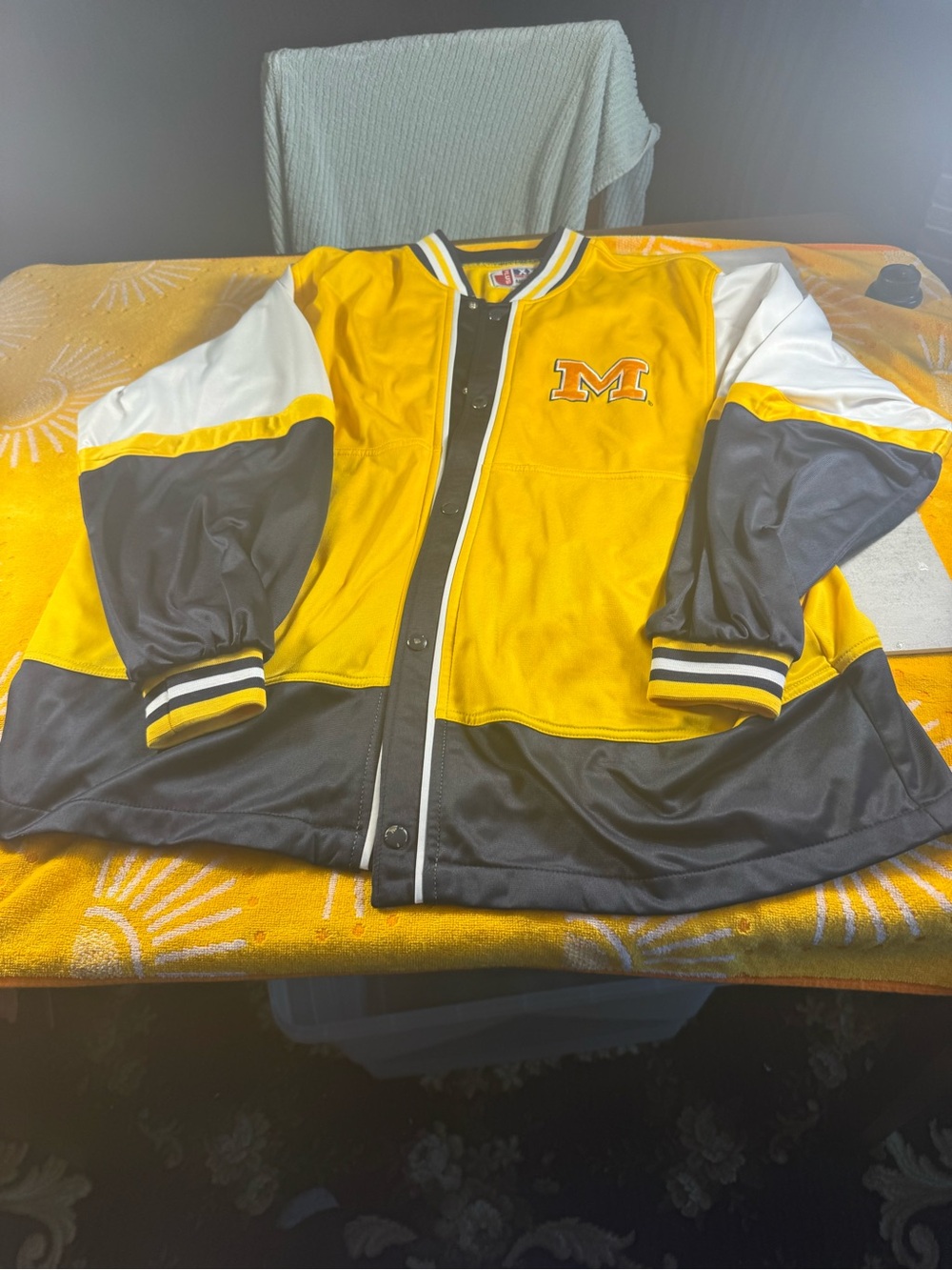 Vintage Michigan Wolverines Jacket Snap Front Mens  2XL